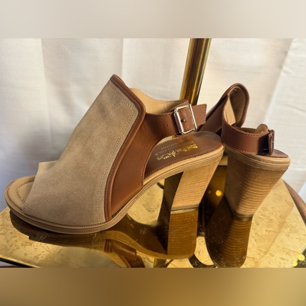 Coach and Four Tan and Brown Sandals with Slingback Strap